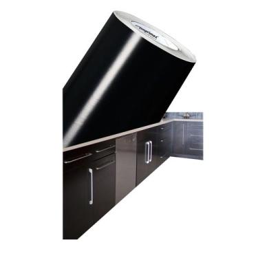 Imagem de Adesivo Para Envelopamento Geladeiras Móveis 4Mx50cm Preto Brilho - Ma