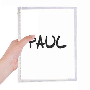 Imagem de Caderno de anotações especiais com nome inglês PAUL Folhas soltas Diário Recarregável