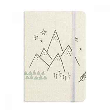 Imagem de Caderno de folhas de montanha com estampa de estrelas, capa dura de tecido oficial diário clássico