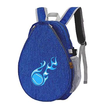 Imagem de Generic Saco de raquete de tênis infantil Pickleball Paddles Mochila resistente à água Bolsa de transporte para remo de badminton, raquete de tênis, crianças, Azul profundo