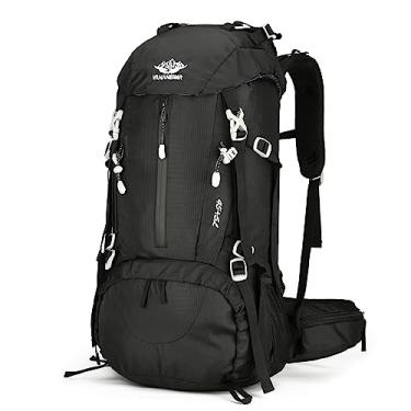 Imagem de Daconovo Mochila de caminhada 50L mochila de acampamento à prova d'água com capa de chuva bolsa de dia de viagem com compartimento para sapatos para mochila ao ar livre escalada