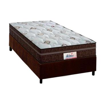 Imagem de Conjunto Box Solteiro: Colchão Molas Probel MasterPocket Ensacadas ProDormir Miami + Base CRC Suede Brown(88x188)
