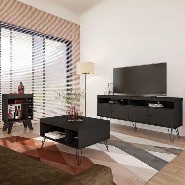 Imagem de Sala de Estar Completa para TV Até 60 Polegadas Liberty Preto - Panorama Móveis