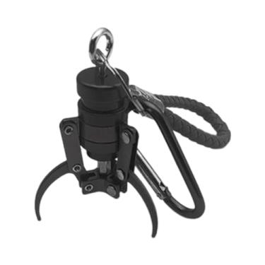 Imagem de UGPLM Chaveiro de máquina de guindaste de garra de alumínio, chaveiro de máquina de garra de fliperama para adolescentes, presentes de aniversário, PRETO