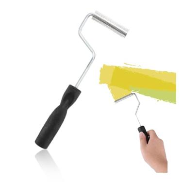 Imagem de YAFIYGI Kit de rolo de fibra de vidro, ferramenta de pá de bolha, cabeça de alumínio para molde, resina composta, epóxi, laminado, laminado, rolo de tinta preta para fibra de vidro, banheira,