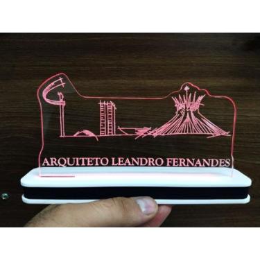 Imagem de Luminária Decorativa com LED Brasília DF - Hobbies do Ofício, Vermelho