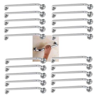 Imagem de Alça de Apoio Inox Barra 60cm Kit 20 Unidades Idoso Gestante Acessibil