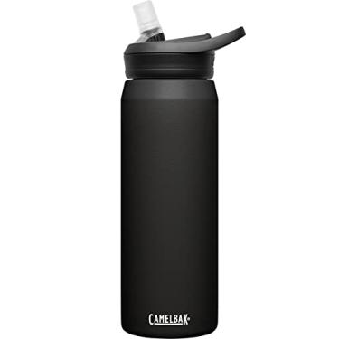Imagem de CamelBak Eddy+ Garrafa de água com canudo de válvula de mordida de aço inoxidável isolada, preta, 740 ml