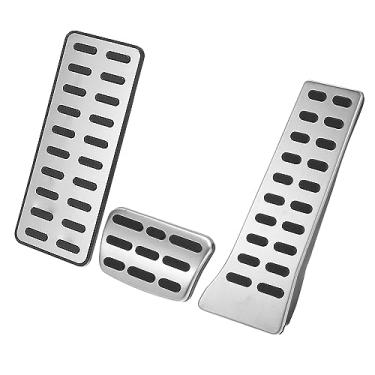 Imagem de X AUTOHAUX 1 conjunto antiderrapante sem perfuração liga de alumínio acelerador a gás de freio pedal pastilhas para Hyundai Tucson 2016-2021 tom prateado