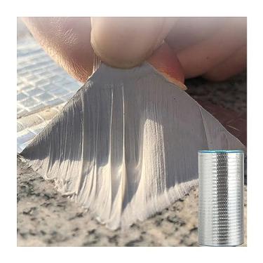 Imagem de Fita butílica à prova d'água, fita de vedação butil de folha de alumínio para vazamento, fita de borracha butílica para ceifar para barco, vedação de tubos, rachadura de telhado, trailer, toldo, vedação de janela - 20,5 cm L x 4,6 m C