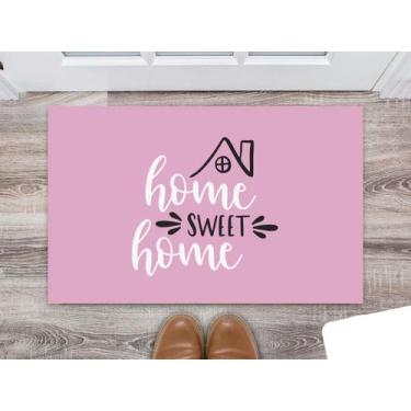 Imagem de Tapete Capacho Decorativo Entrada Porta Sala Home Sweet Home Colorido 