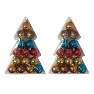 Imagem de Kit 30 Bolinhas De Natal Arvore Enfeites Natalinos Coloridos - Atalaia
