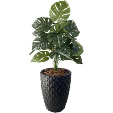 Imagem de Planta Artificial Costela de Adão 24 Folhas + Vaso Completo - Flores I