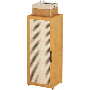 Imagem de Sapateira estreita para sapateira fina de bambu de 11 níveis, organizador de sapatos vertical com porta respirável para guarda-roupas, armários, entradas, 30 x 33 x 98 cm