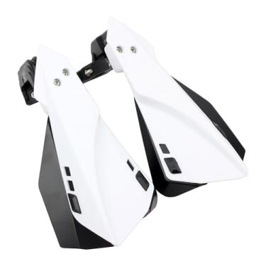 Imagem de PowerMotor Protetores de mão de motocicleta, proteção de mão de dois andares para quadriciclos off-road com guidão de 22 mm ou 28 mm - branco