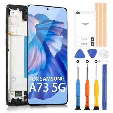 Imagem de Substituição de tela para Samsung Galaxy A73 5G A736 LCD - para Galaxy A73 5G LCD Display Touch Screen SM-A736B A736B/DS Sensor de vidro digitalizador conjunto completo com kits de reparo (preto com