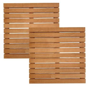 Imagem de 2 Deck Madeira Modular 50x50 Stain Mogno Interna Externa - Tudo Jardim