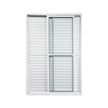 Imagem de Kit com 2 Portas Balcão de Alumínio 3 Folhas 210 X 120cm com Fechadura