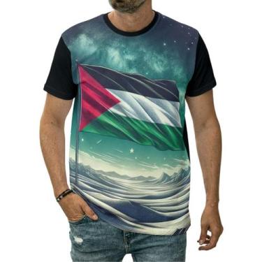 Imagem de Camiseta Bandeira Palestina País Oriente Médio Jerusalém - Darkwood, G