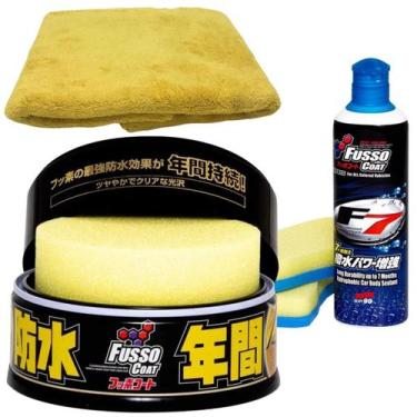 Imagem de Cera Soft99 Fusso Coat Dark + Selante Líquido F7 + Toalha - Soft 99