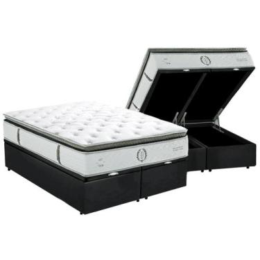 Imagem de Cama Box Baú Queen com Colchão Herval Imperatore C1655 Molas Ensacadas