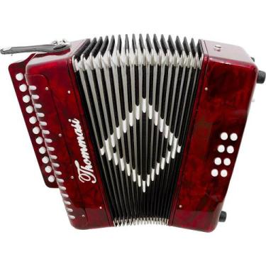 Imagem de Acordeon 8 Baixos 21 Botões Ta 821Bs Vermelho Thommasi