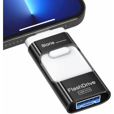 Imagem de Flash Drive USB externo 4 em 1 RecovStick para iPhone e Android para celulares, tablets, iPad, computadores e muito mais | Armazenamento para dados, imagens e filmes | Acesso rápido com um clique
