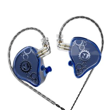 Imagem de Fones de ouvido ND Venus intra-auriculares, fones de ouvido IEM com driver magnético duplo de 10 mm, fones de ouvido HiFi para jogos, cabo destacável de 2 pinos (sem microfone, azul, plugue de 3,5 mm)