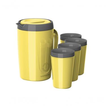 Imagem de Kit Jarra Caribe 2,0 Litros Uniterm Amarelo