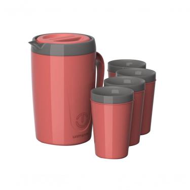 Imagem de Kit Jarra Caribe 2,0 Litros Uniterm Rosa