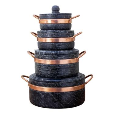 Imagem de Jogo De Panelas De Pedra Sabão 1, 2, 3 E 4 Litros Melhor Acabamento