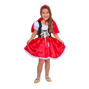 Imagem de Fantasia Chapeuzinho Vermelha Infantil Com Capuz Tamanho M