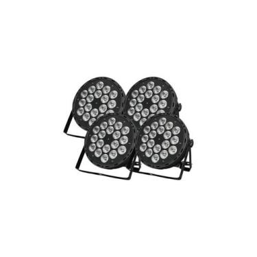 Imagem de 4 Canhao Refletor Par 18 Leds Rgbw 12w Quadriled Dmx 4in1 - Showtech, 