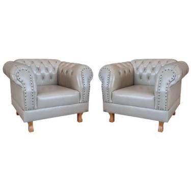 Imagem de Duas Poltronas Chesterfield Capitonê Duque Corano Bege / Decoração / R