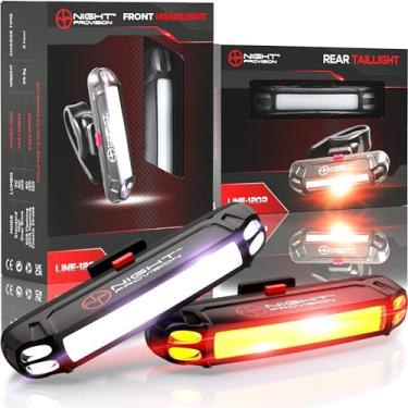 Imagem de Night Provision Luzes dianteiras e traseiras para bicicleta recarregável USB-C farol traseiro conjunto de pisca-pisca melhor segurança para skate Longboards Road Mountain BMX Bicycle (luzes dianteiras