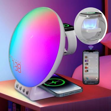 Imagem de Despertador Sunrise Dekala Smart com carregamento sem fio branco