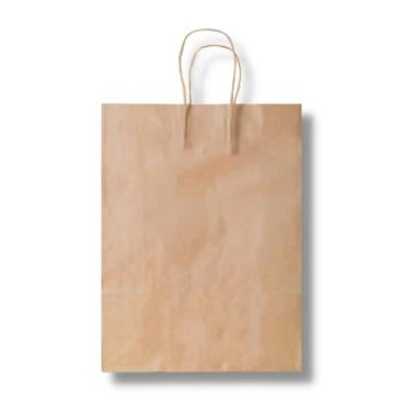 Imagem de Tamarozzi Sacola Kraft Grande, 23,5x10x31,5cm, Embalagem de Papel Reforçada, Preta, Estampada, 10 Unidades