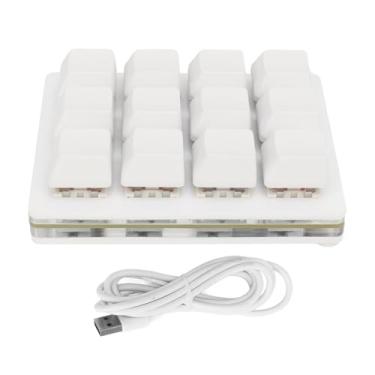 Imagem de WALFRONT Teclado de Hot Swappable 12 Teclado Mecânico do Teclado USB Mini Macro Teclado RGB Backlit Plug e Reproduzir o Interruptor Vermelho Personalizado