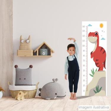 Imagem de Adesivo Régua de Crescimento Infantil Dinossauro Vermelho - Fabrika de