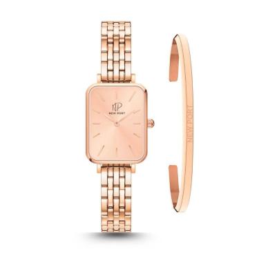 Imagem de Relógio Feminino Quadrado Elegante Luxo Casual + Bracelete