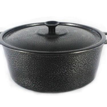 Imagem de Caçarola Craqueada Alça Alumínio Fundido e Tampa Preta 38cm - DIVIFORT
