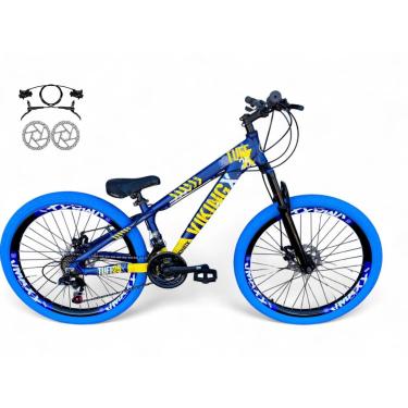Imagem de Bicicleta Aro 26 Vikingx Tuff Freeride Downhill Freio Hidráulico 21v Alumínio Aros Vmaxx Pneu Flame-Unissex