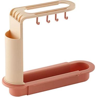 Imagem de Organizador de pia de cozinha, suporte para esponja para lavar louça, organizador telescópico para pia, prateleira telescópica multifuncional para cozinha, prateleira extensível para secar