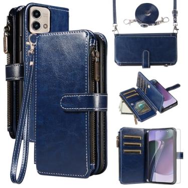 Imagem de Asuwish Capa de telefone para Motorola Moto G Stylus 5G 2023 capa com protetor de tela de vidro temperado e cordão com zíper carteira porta-cartão suporte acessórios para celular GStylus G5 XT2317DL