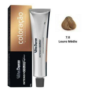 Imagem de 7.0 Louro Médio Coloração Creme 60g Vita Derm