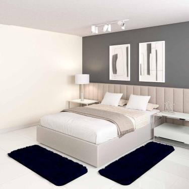 Imagem de Jogo Tapete Passadeira Quarto 2 Uni Preto 50 X 140 Cm