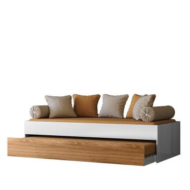 Imagem de Bicama Solteiro ônix Flex Nature-branco - Peternella Móveis Nature-branco