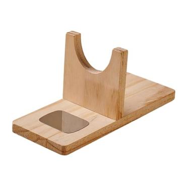Imagem de Baoblaze Suporte de madeira para cola quente, mantenha a cola termofusível organizada, suporte universal de madeira para entusiastas de bricolagem, com Almofada de Gotejamento Pequena