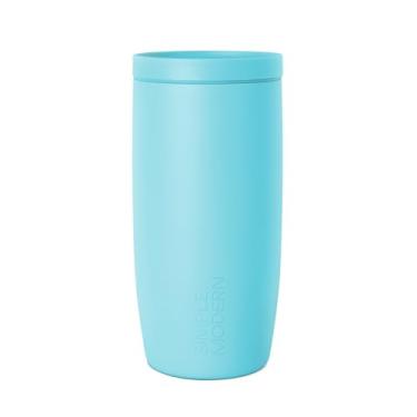 Imagem de Simple Modern Caneca de café de viagem com tampa de 360° | Copo de café gelado de aço inoxidável isolado revestido de cerâmica | Presentes para mulheres e homens para ela | Assinatura Voyager | 473 ml