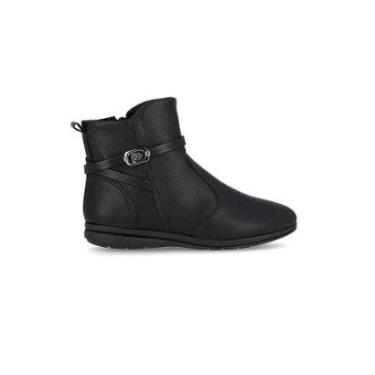 Imagem de Bota Cano Curto Piccadilly Sandy Anabela Baixo Preto-Feminino